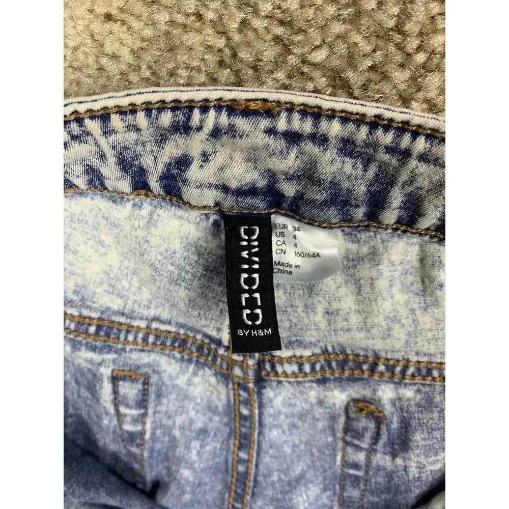 Divided Skinny Jeans Acid Wash Rocker Vintage-Look Blue Women’s Size 2 - 777